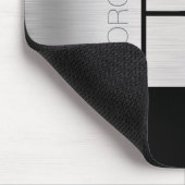 DIY Monogram naam, zwart grijs, geborsteld zilver, Muismat (Hoek)