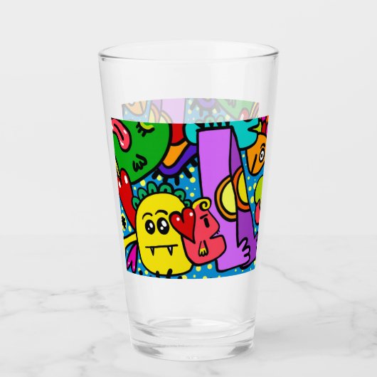 DIY MONSTRE HEUREUX CRITTER DOODLE Verre (Devant)