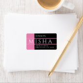 DIY-naam en -adres / zwart en roze Etiket (Insitu)