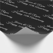 DIY-namen, Jubileum jaar, wit script op zwart Cadeaupapier (Hoek)