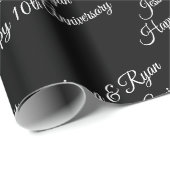 DIY-namen, Jubileum jaar, wit script op zwart Cadeaupapier (Rol Hoek)