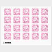DIY Ontwerp Uw Eigen Roze Camo Patroon V12 Vierkante Sticker (Vel)
