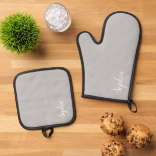 DIY Oven Mitt Set Aangepaste tekst, naam, kleur