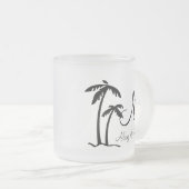 DIY Palm Tree Destination Logo Matglas Koffiemok (Voorkant rechts)