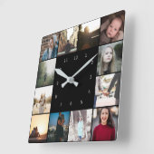 DIY persoonlijke Sjabloon voor fotocollage 12 Vierkante Klok (Hoek)