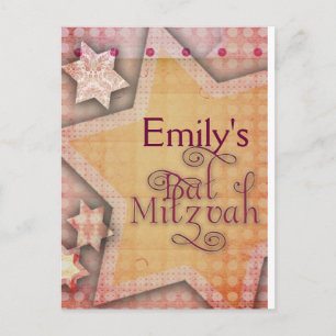DIY Polka Dot Colorful Bat Mitzvah design Briefkaart