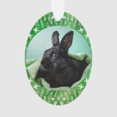 DIY Rabbit on Green Oval Christmas Ornament (devant)