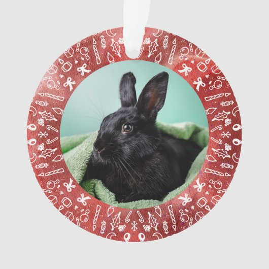 DIY Rabbit on Red Christmas Ornament (devant)