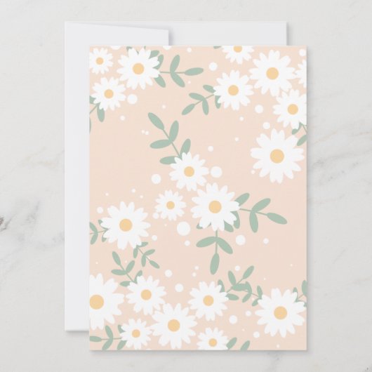 DIY Retro Daisy Letter Number Bunting Invitation Kaart (Achterkant)