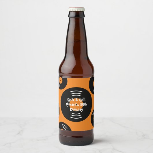 DIY Rock & Roll Verjaardagsfeest bierflesetiketten Bier Etiket (Voorkant)