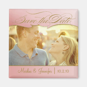 DIY Roos en Gold Photo Save the Date Magnet Magneet
