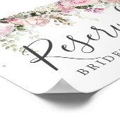 DIY Rustic Pink White Floral Weddenschap Gereserve Poster (Hoek)