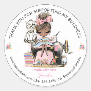 DIY Seing Dank u Mode OntwerpKlassieke ronde Sticker