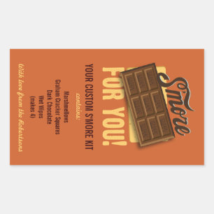 DIY Smores Kit Cadeaulabel voor Campers & Campfire Rechthoekige Sticker