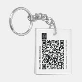 DIY Square Logo Digital QR Code Foto ID Sleutelhanger (Voorkant Links)