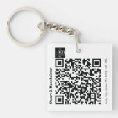 DIY Square Logo Digital QR Code Foto ID Sleutelhanger (Voorkant)