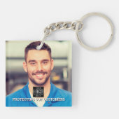 DIY Square Logo Digital QR Code Foto ID Sleutelhanger (Achterkant)