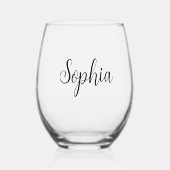 DIY Stemless wijnglas | Aangepaste tekst of naam Zonder Voet (Voorkant)