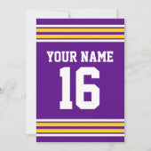 DIY Team Jersey Stripes Gold #2 Wit Paars Kaart (Voorkant)