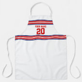 DIY Team Jersey Stripes White Navy Red Schort (Voorkant)