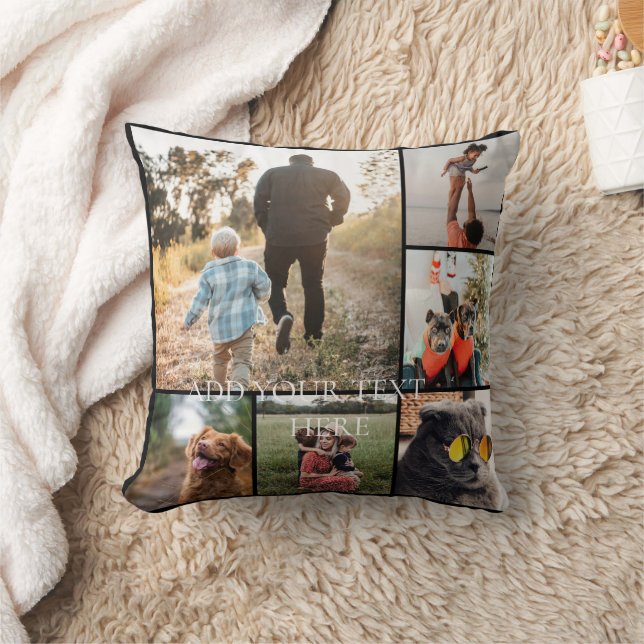 DIY Two-Sided Family Photo Collage Pillow 6 Photos Kussen (Deken)