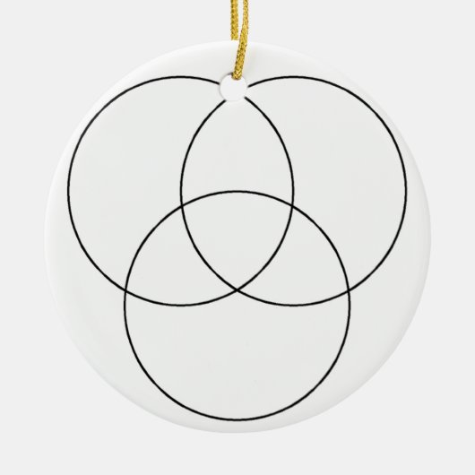 DIY Venn Diagram Keramisch Ornament (Voorkant)