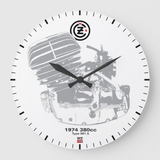 DIY Vintage Moto Clock Grote Klok (Voorkant)