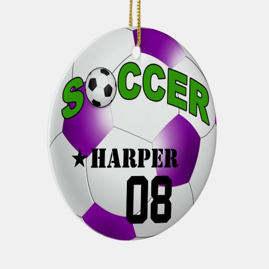 DIY Voetbal KIES UW ACHTERGRONDKLEUR Keramisch Ornament (Rechts)