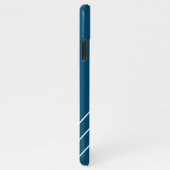 DIY White Monogram Circular Lines Ocean Blue & Bla iPhone Hoesje (Rechterkant)