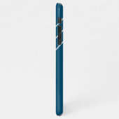 DIY White Monogram Circular Lines Ocean Blue & Bla iPhone Hoesje (Linkerkant)