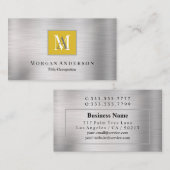 DIY Wit/Grijs Monogram Naam, Goud & Zilver Visitekaartje (Voorkant / Achterkant)