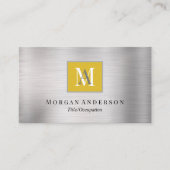 DIY Wit/Grijs Monogram Naam, Goud & Zilver Visitekaartje (Voorkant)