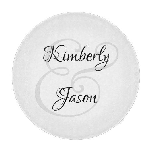 DIY Zijne & haar scriptnamen, zwart & grijs Snijplank (Voorkant)