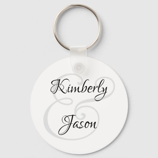 DIY Zijne & haar scriptnamen, zwart & grijs zilver Sleutelhanger (Voorkant)