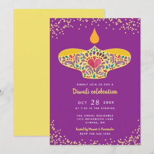 Diya Diwali viering Kaart