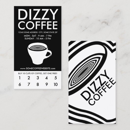 dizzy coffee loyalty program (Voorkant / Achterkant)