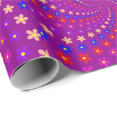 Dizzy daisies over magenta cadeaupapier (Rol Hoek)