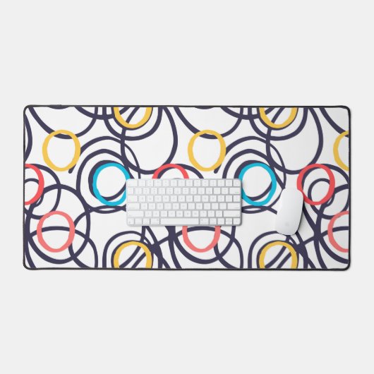 Dizzy Doodle Circles op wit Bureaumat (Keyboard & Muis)