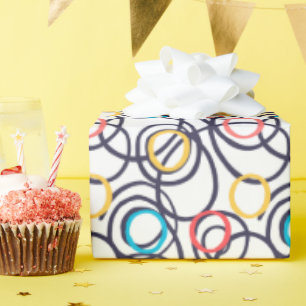 Dizzy Doodle Circles op wit Cadeaupapier