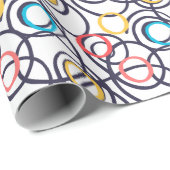 Dizzy Doodle Circles op wit Cadeaupapier (Rol Hoek)