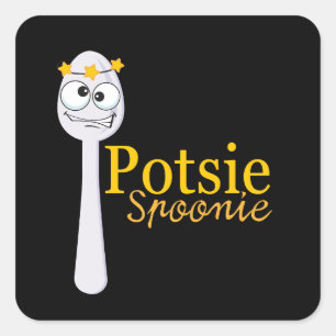 Dizzy Potsie Spoonie Vierkante Sticker