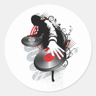 dj-2 klassieke ronde sticker