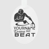DJ aangepaste kleur- en monogram-versiering Ornament (voorkant)
