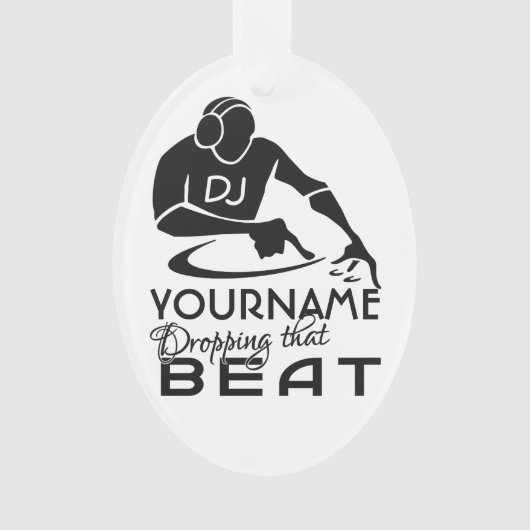 DJ aangepaste kleur- en monogram-versiering Ornament (voorkant)