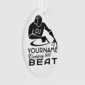 DJ aangepaste kleur- en monogram-versiering Ornament (voorkant)