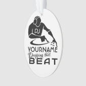 DJ aangepaste kleur- en monogram-versiering Ornament (voorkant)