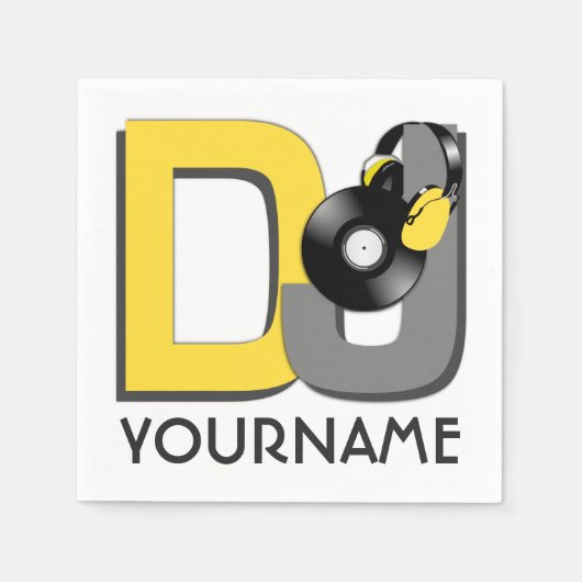 DJ aangepaste papieren servetten (Voorkant)