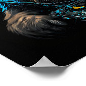 DJ als wilde leeuw Poster (Hoek)