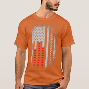 DJ American Flag Audio Engineer Disc Jockey Love T-shirt