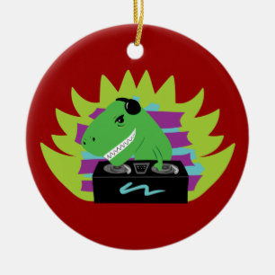 Dj-asaurus Rex Keramisch Ornament